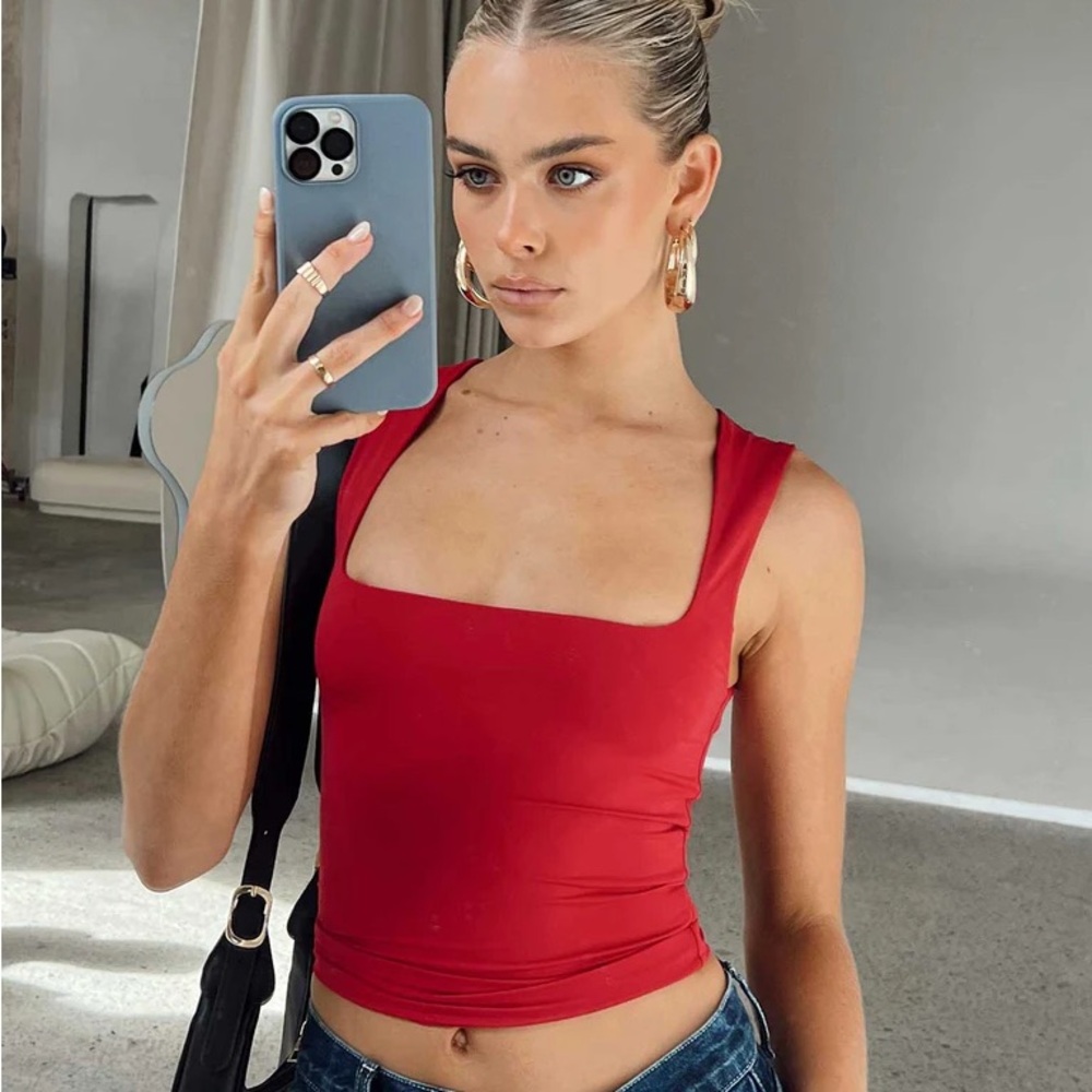 Princess Polly Back in Time Top Red Size 2